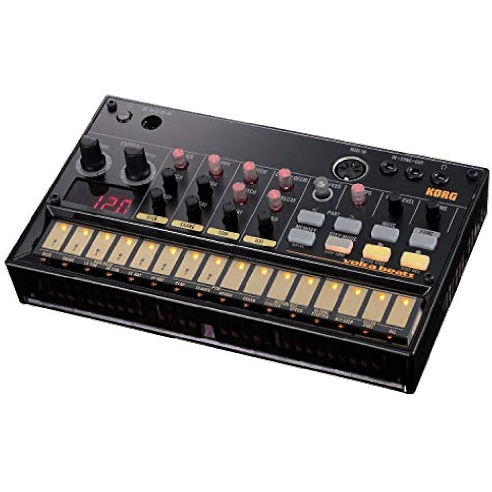 KORG analog rhythm machine, volca beats, 16 step sequencer, battery operated, built-in speaker, h...