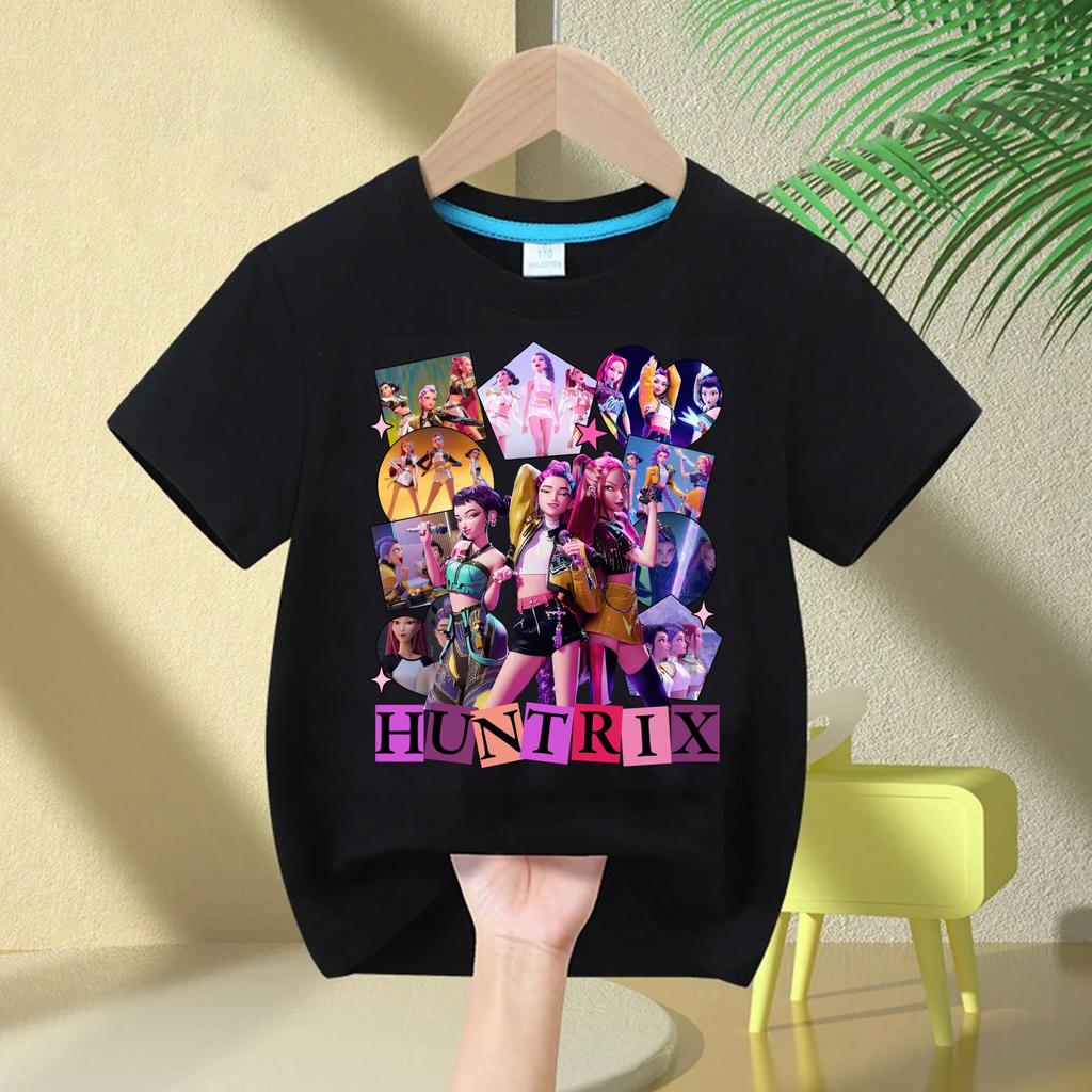 Summer kid Tops Fashion Baby Clothes Children Short Sleeve Tshirt Kpop Demon Hunte rs Saja Boy Print Casual Kids TShirt Girls