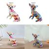 Colorful Chihuahua Sculpture: Modern Dog Figurine for Home Display