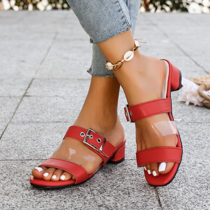 Women Sandals Summer Luxury Outdoor High Heels Shoes for Women Comfort Anti-slip Soft Leather Sandals Women Sandalias De Mujer