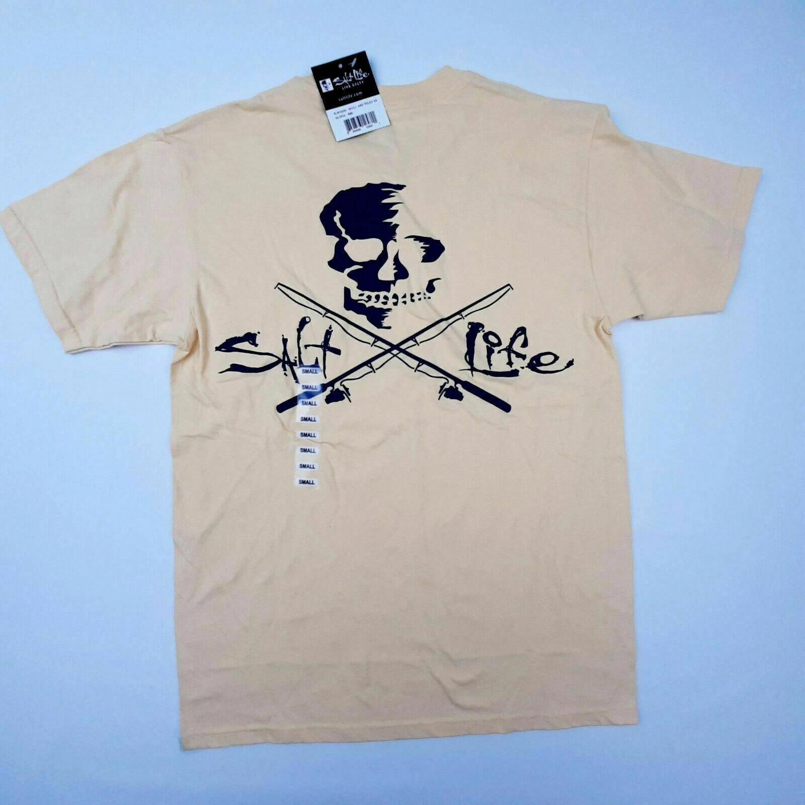 Salt Life Men s Pocket T-shirt Size Small Yellow 100% Cotton QC10 XL