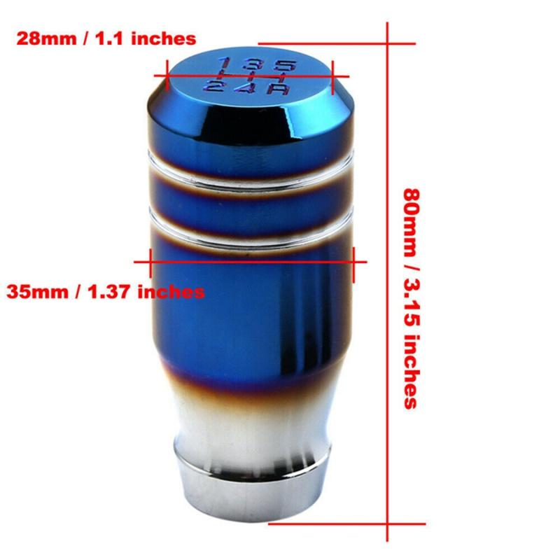 New Universal 5 Speed Manual Car Gear Lever Stick Shift Knob Shifter with Adapters