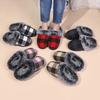Plaid Warm Cotton Slippers Women Plush Non Slip Winter Home Shoes Woman Lightweight Soft Sole Unisex Faux Fur Indoor Slippers