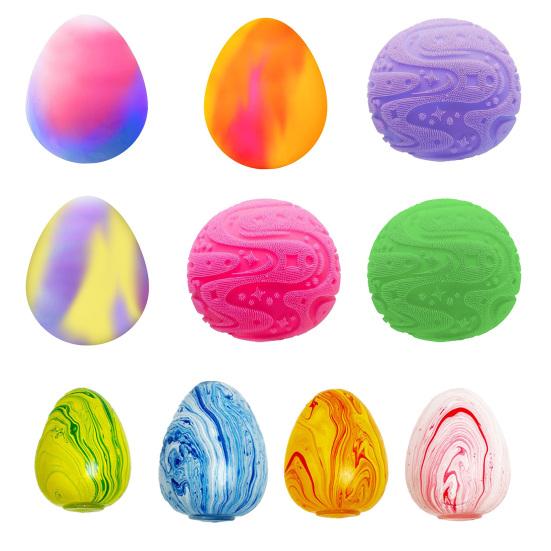 Easter Egg Squeeze Toy Stress Relieving Flow Pattern Egg Sensory Toy Decompression Stress Ball Easter Basket Stuffer Party Favors