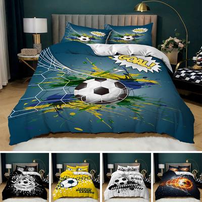 Sports Series Football Printing Three-Piece Kit Quilt Cover Bedding