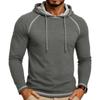 Men's Long Sleeve Hoodie Pullover Lightweight Athletic Sweatshirt with Drawstring Hood and Raglan Sleeves for Outdoor Sports and Casual Wear