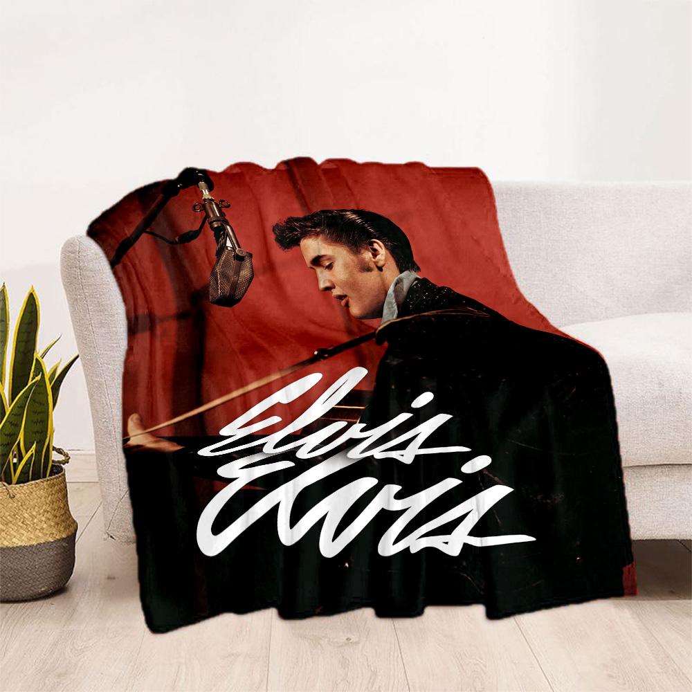 Elvis Presley: Rock 'n' Roll König Decke Bequem Geeignet für Bettwäsche Stuhl Bett Vier Jahreszeiten Universell Digitaldruck