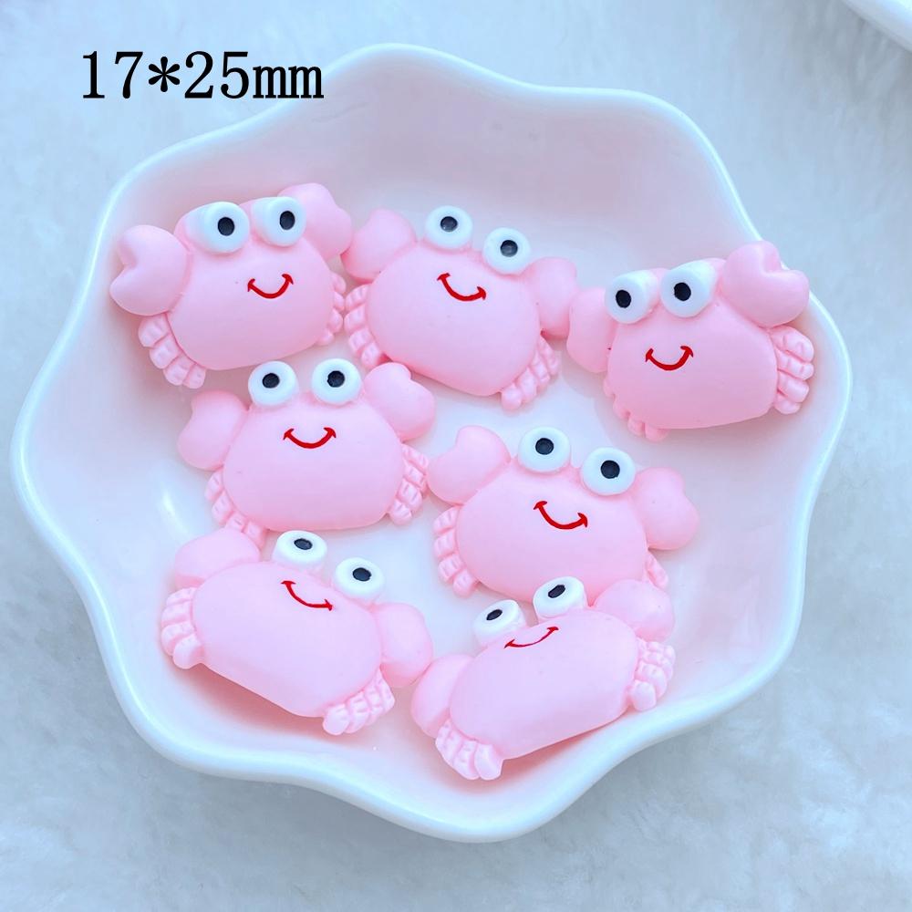 10 st Nya Söta Mini Tecknad Krabba Havsserie Plattbaksida Harts Cabochoner DIY Smycken Hantverk Dekoration Tillbehör