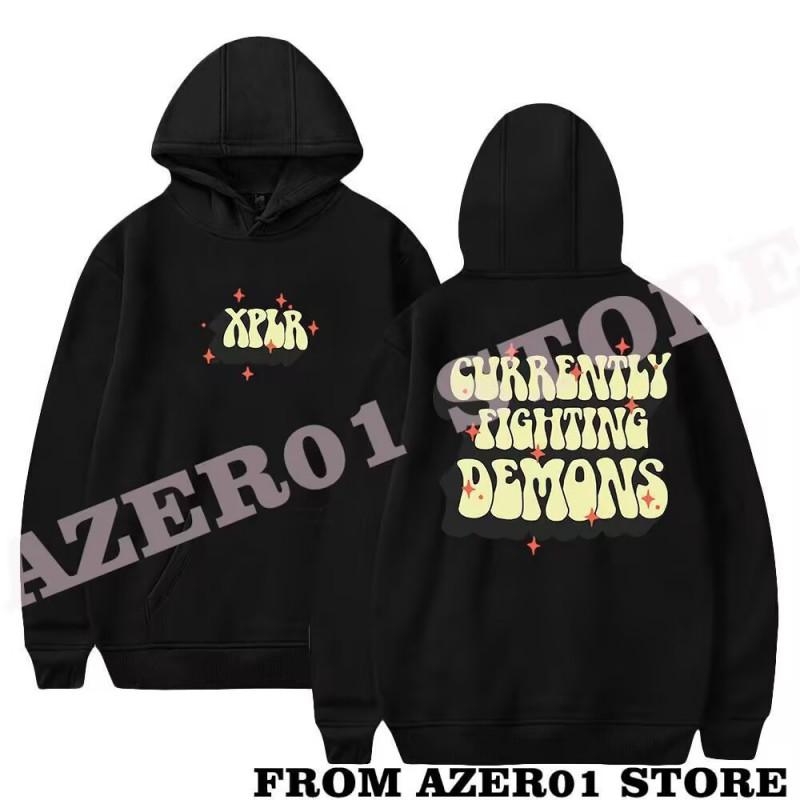 Mens Hooded Cotton Blend Sweatshirt With Printed Design Regular Fit Casual Wear