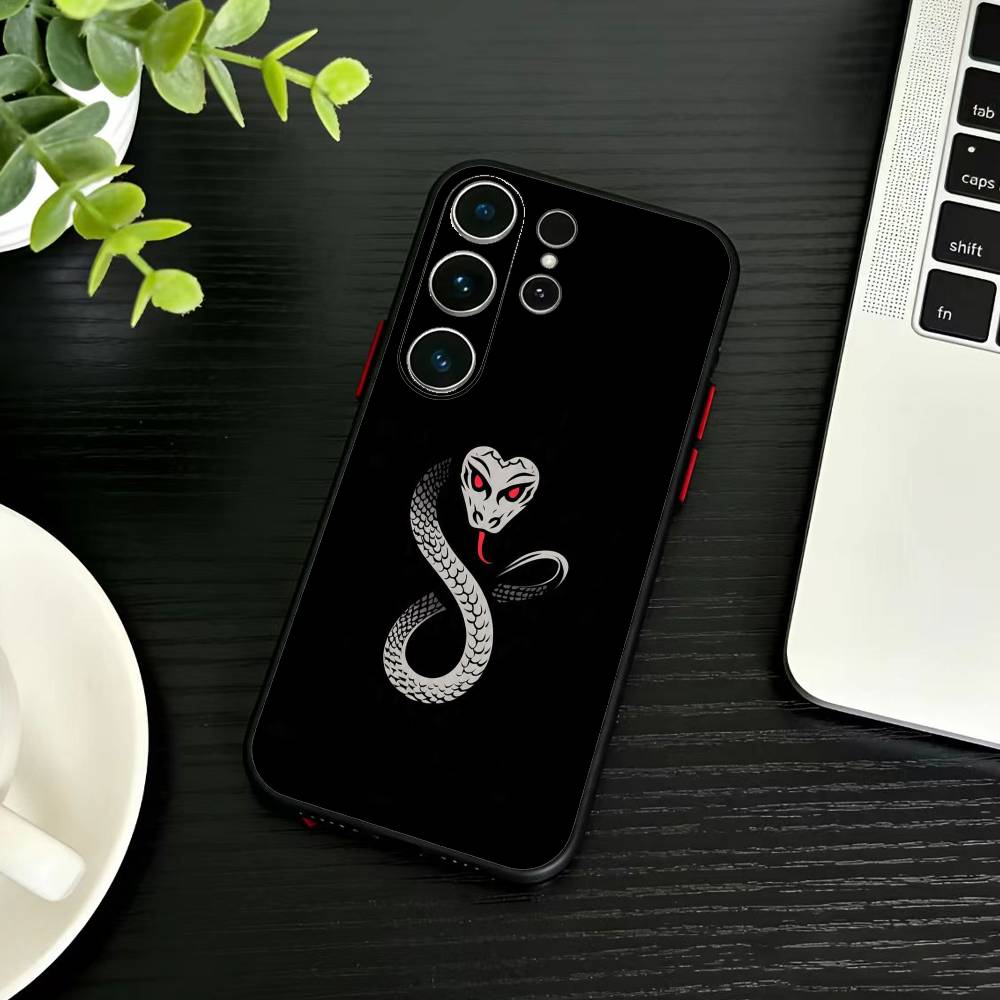 Classic Snake Phone Case For Samsung S26,S25,S24,S23,S22,S21,S20,Plus,Fe,Lite,Others Black Cover