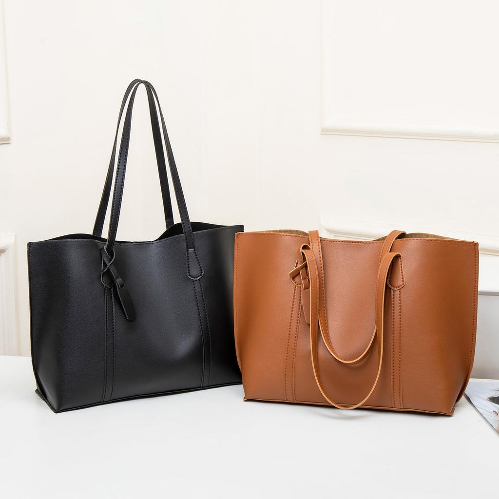 Women's Solid Color Large Capacity Tote Bag for Travel, Fashionable Lightweight Portable Shoulder Bag for Daily , Casual Totes