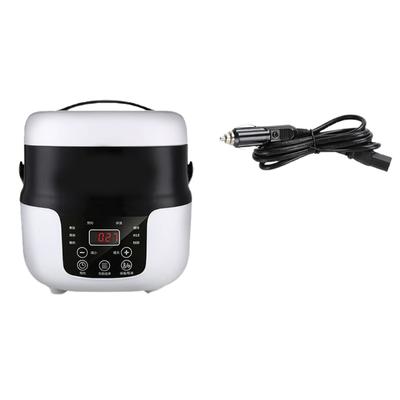 Electric Lunch Box 2L Travel Rice Cooker Small 12V 24V for Car Cooking Soup Porridge Rice Heating Keeping Warm Function