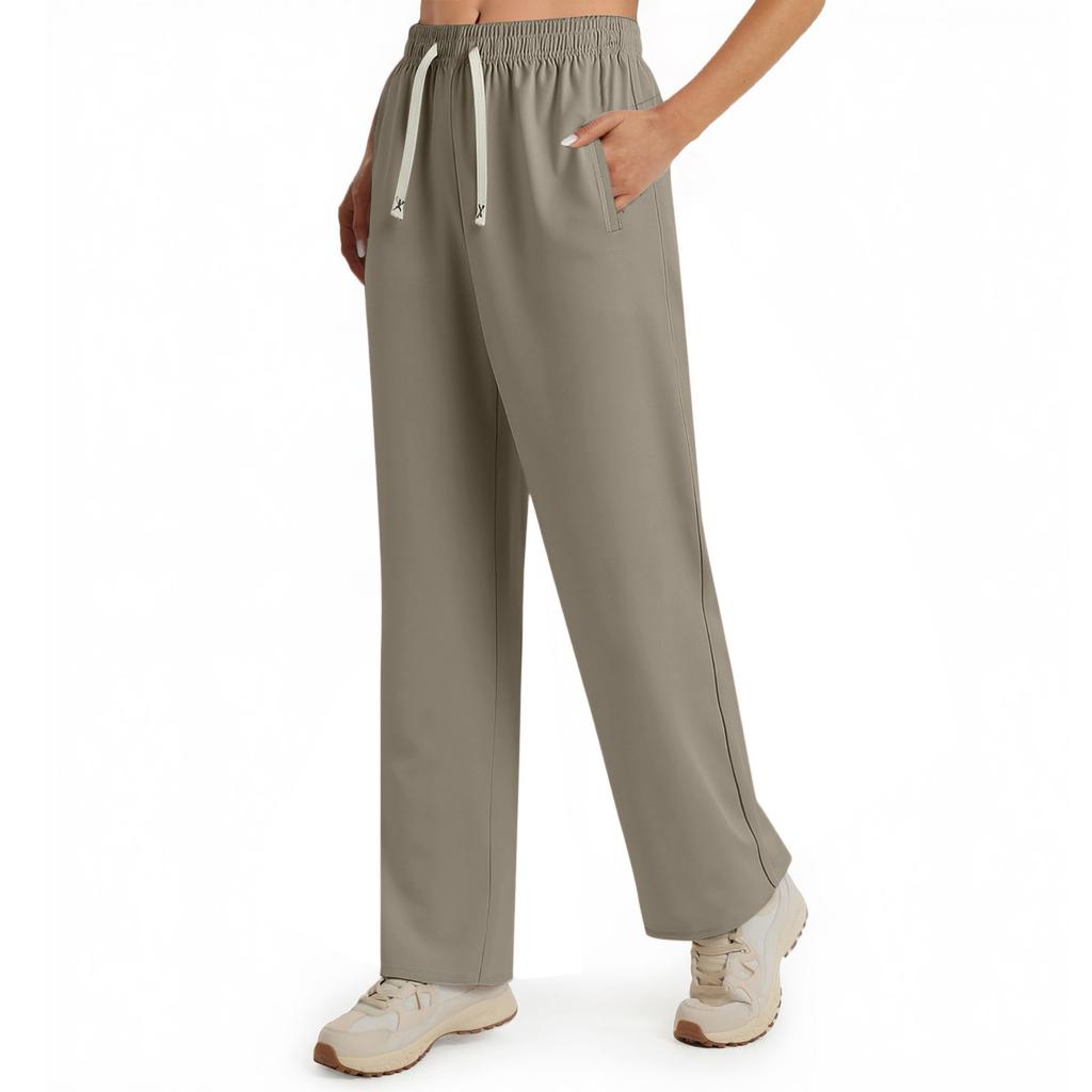 Women's Trousers Stretch Active Women's Unisex Quick-Drying Trousers Breathable Loose Trousers Cool Stretch Trousers for Women with Zip Pockets