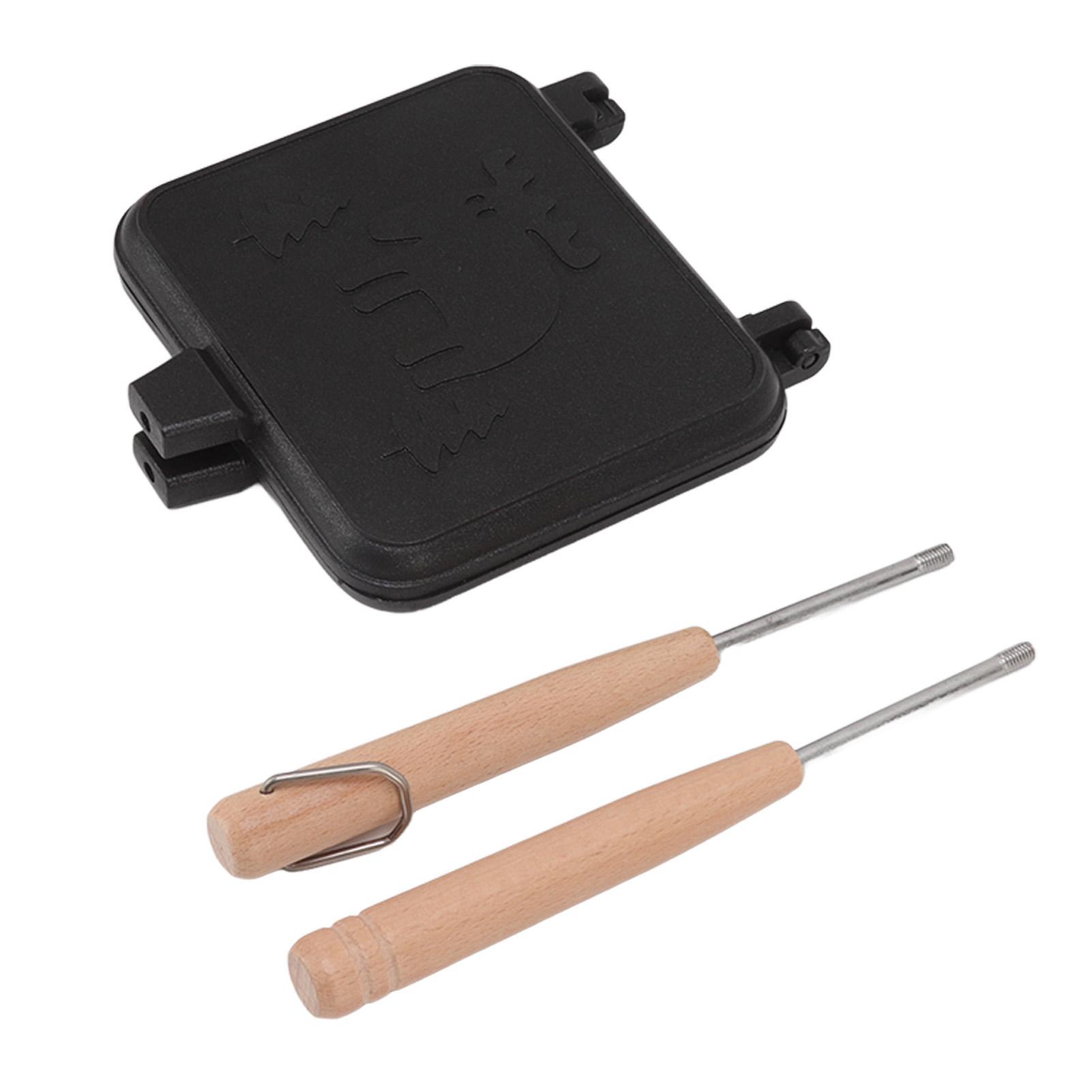 

Сковорода для сэндвичей, двусторонняя перекидная сковорода для завтрака, устойчивая к прилипанию, со съемной ручкой для яиц, стейков, хлеба чёрный