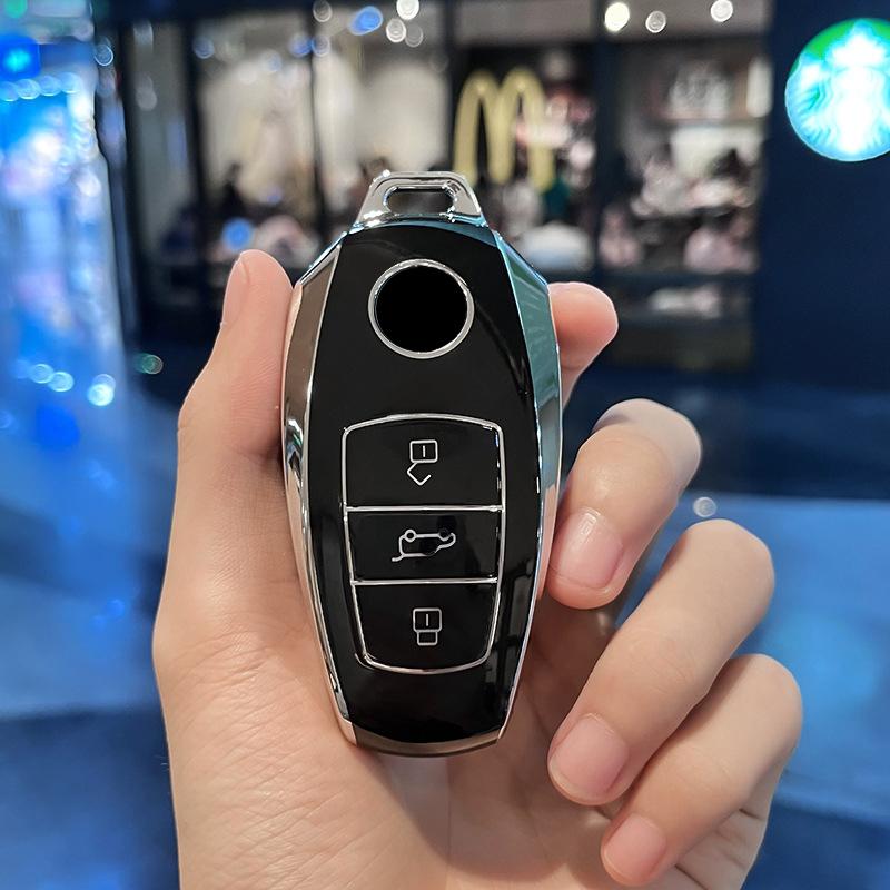 Car Key Cover Case Auto Shell Fob Soft TPU For VW Volkswagen Touareg 2017 2018 2019 2020 2021 Holder Bag Accessories