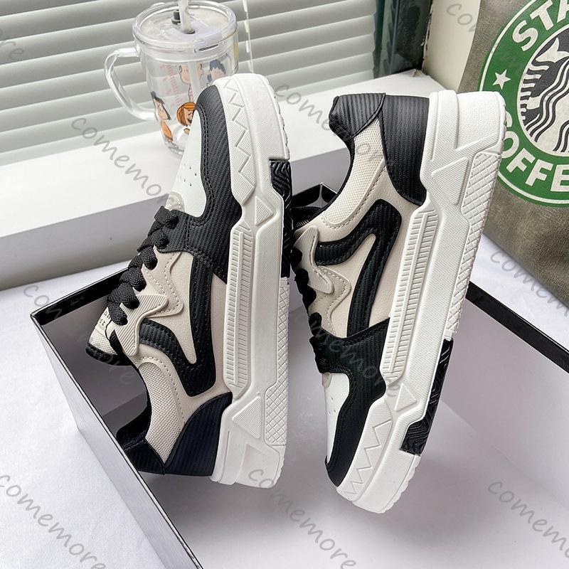 Comemore New Women's Platform Sneakers Breathable Lace Up Round Toe Student Casual Sports Shoes Retro Increase Height Board Shoe