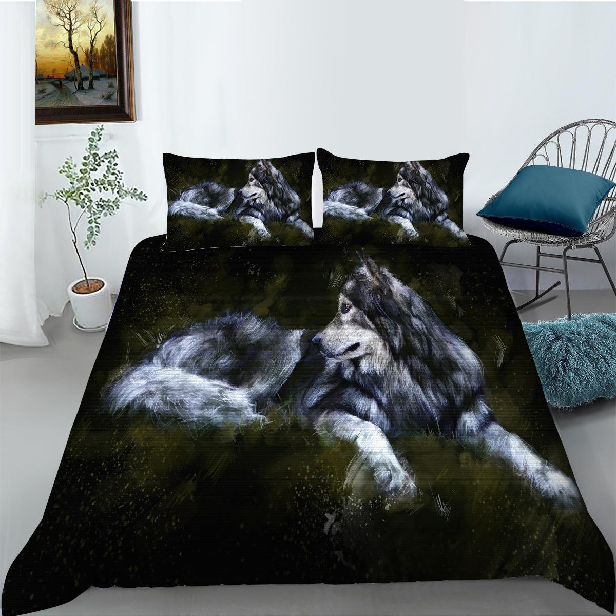 

Пододеяльник с цифровой печатью «Волки», наволочка, набор из двух или трех предметов, полиэстер и т. д. A pair of pillowcases 50 * 90