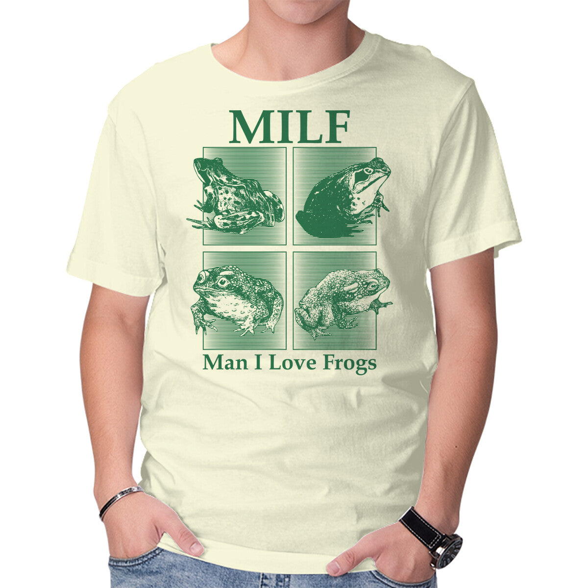 Unisex Crew Neck T-Shirt I Love Frogs Graphic Short Sleeve Casual Tee S