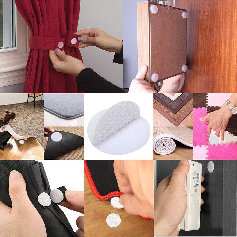 10 Pairs Adhesive Tape Hook and Loop Fasteners Double Sided Adhesive for Pads Rug Carpet Gripper Mounting Tapes Wall Decorations