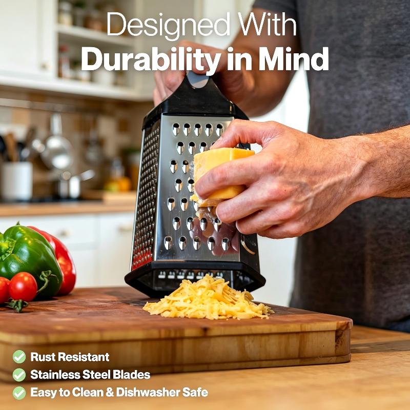 6 Sides Stainless Steel Vegetable Box Grater Multifunctional Slicer Shredder Perfect Gift for Cooking Enthusiasts Home Use