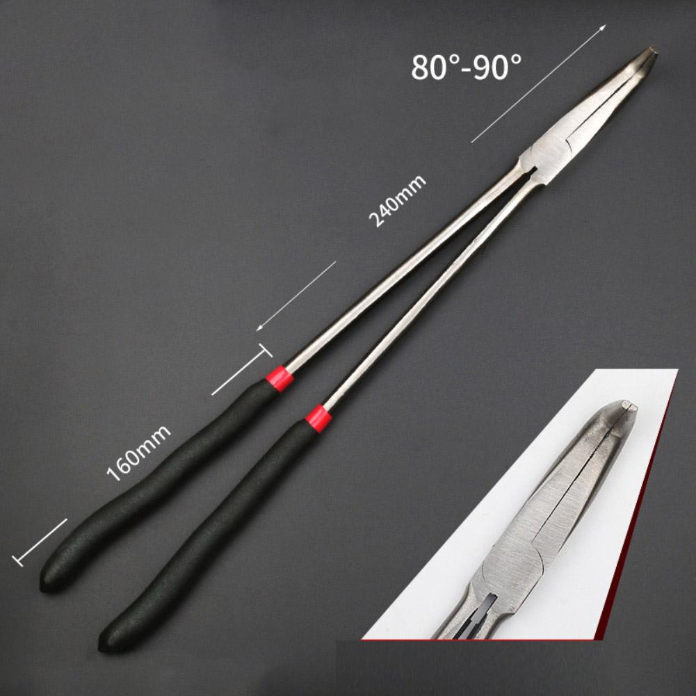 Extra Long Needle Nose Plier 16" Straight Head Plier 90/45 Degree Tip Plier Craft Repairing Tool Multifunctional Nose Pliers