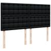 Box Spring Bed with Mattress Black 180x200 cm Fabric