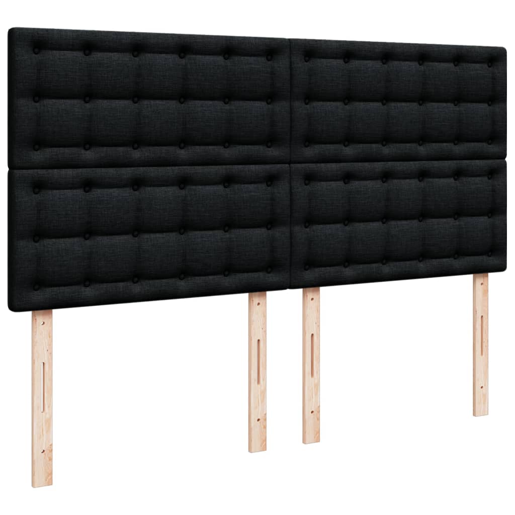 Box Spring Bed with Mattress Black 180x200 cm Fabric