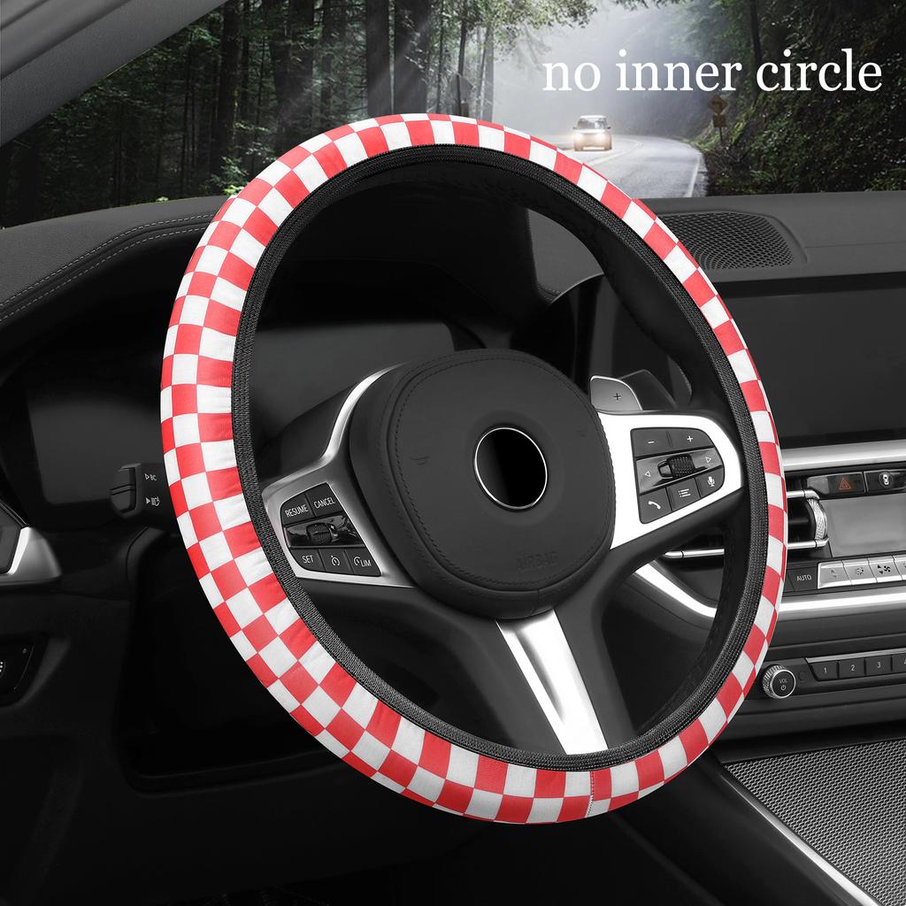 Car Steering Wheel Cover Advanced Sense Fashion Lattice No Inner Ring Breathable Non-slip Handlebar Cover Universal
