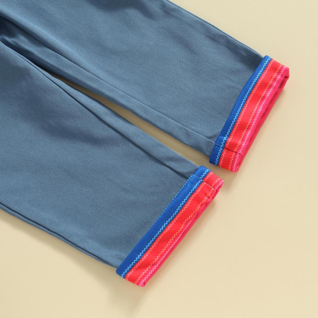 Dětské 2ks podzimní outfity s dlouhým rukávem, pruhovaný potisk topy a podvazkové kalhotky Set Cosplay pro batole