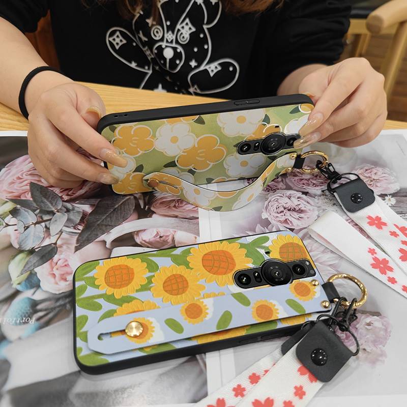 Shockproof Soft case Phone Case For Sony Xperia Pro-I Dirt-resistant Durable Back Cover Anti-dust Wristband Protective
