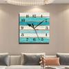 Silent Wooden Decorative Square Wall Clock Battery Operated Wall Clocks Rustic Style Home Decoration Square Wall Clock