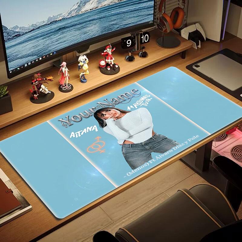 Aitana Custom Name Large Size Mouse Pad Large Gaming Table Cushion Non-slip Laptop Tablet Big Mousepad XXL Mat Mini PC Playmat With Lock Edge