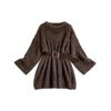 2025 Old Money Style Grey Medium-Long Knit Sweater for Autumn/Winter