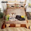 Exotic Farmhouse Western Cowboy Duvet Cover Set Twin King  Floral Bedding Set Cowhide Patchwork Comforter Cover Bedroom Decor