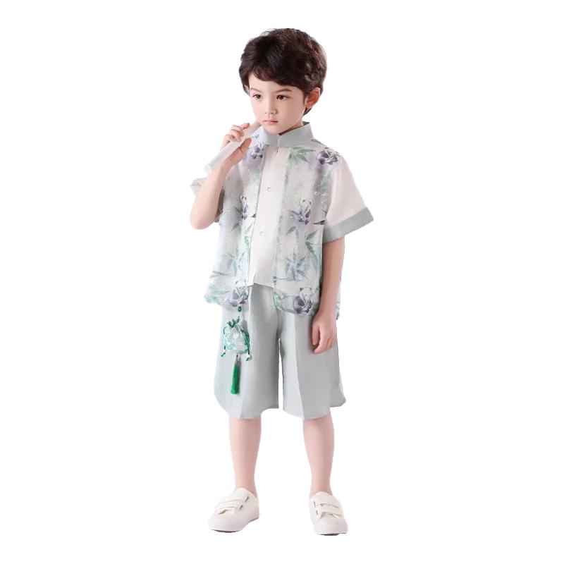 Luomeng Boys Summer New Chinese Style Hanfu Set 110