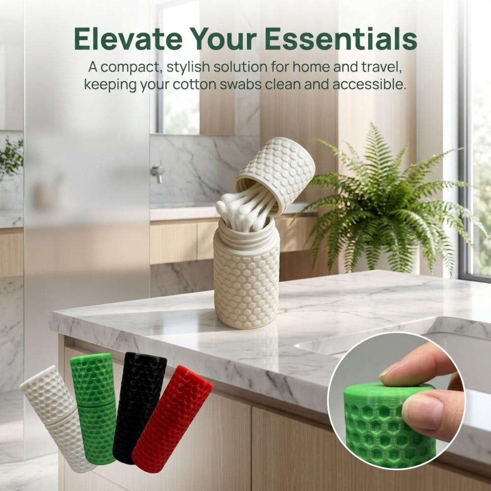 Multipurpose Cotton Swab Storage Box 3D Printed Space-Saving Organizer Toothpicks