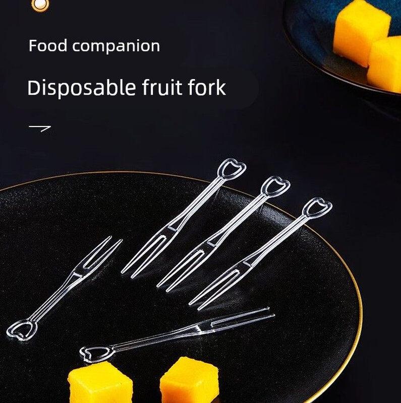 Transparent Plastic Fruit & Dessert Fork