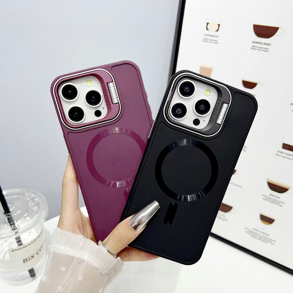 Applicable To IPhone16 Magnetic Suction Phone Case Contact Lens Bracket 1413 Apple 15 Promax Protective Case