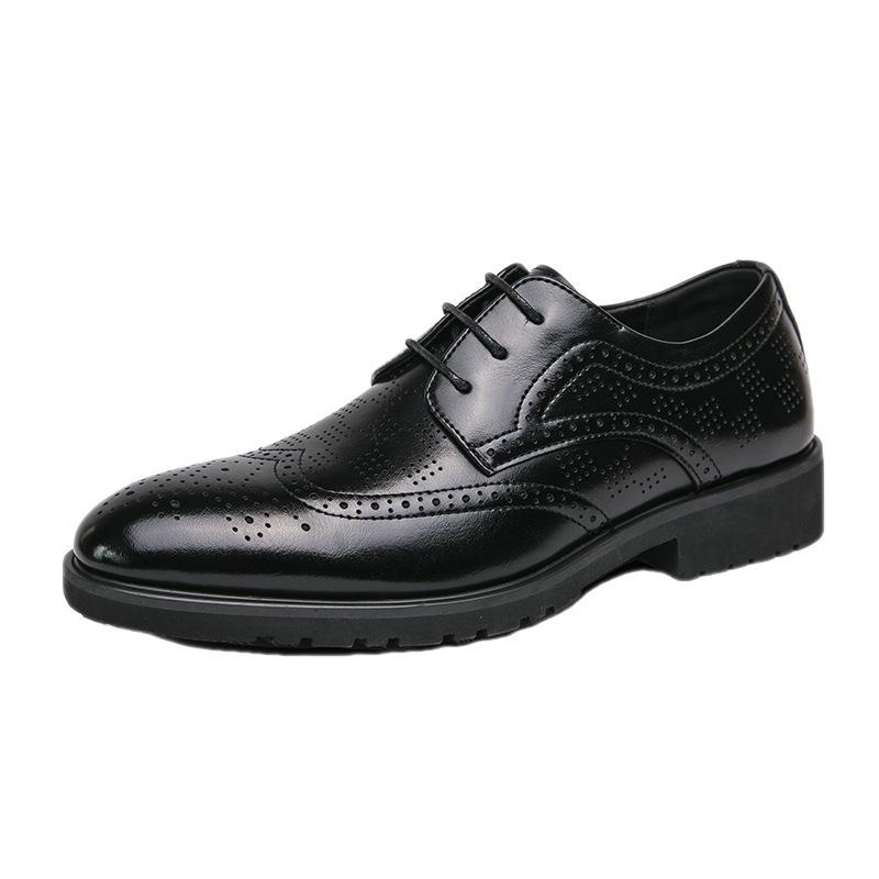 Large size men's business dress leather shoes men's size 38-46 spring British Brock leather shoes