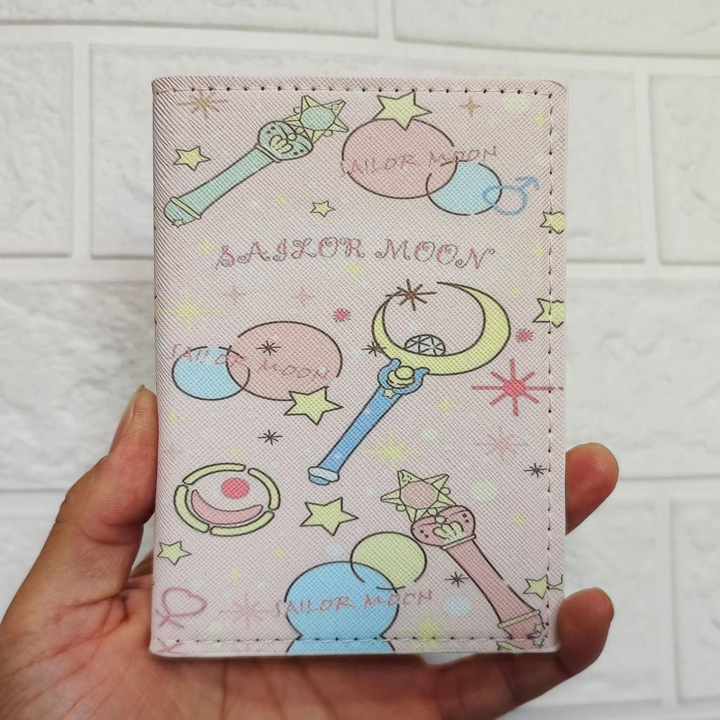 Cartoon Ice Moon Travel Passport Bag Student ID Folder Sailor Moon