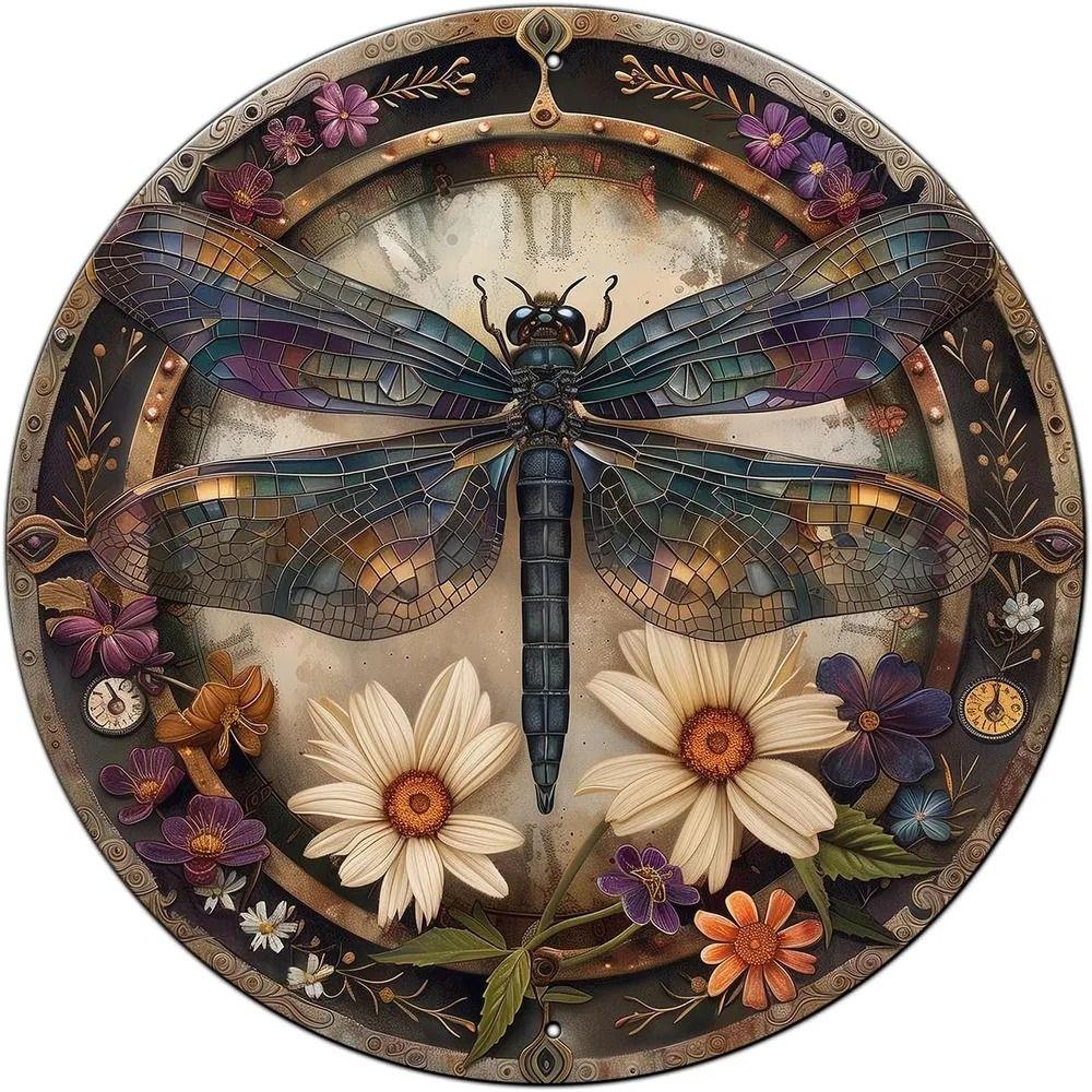 Round Tin Sign Sunflowers 20cm