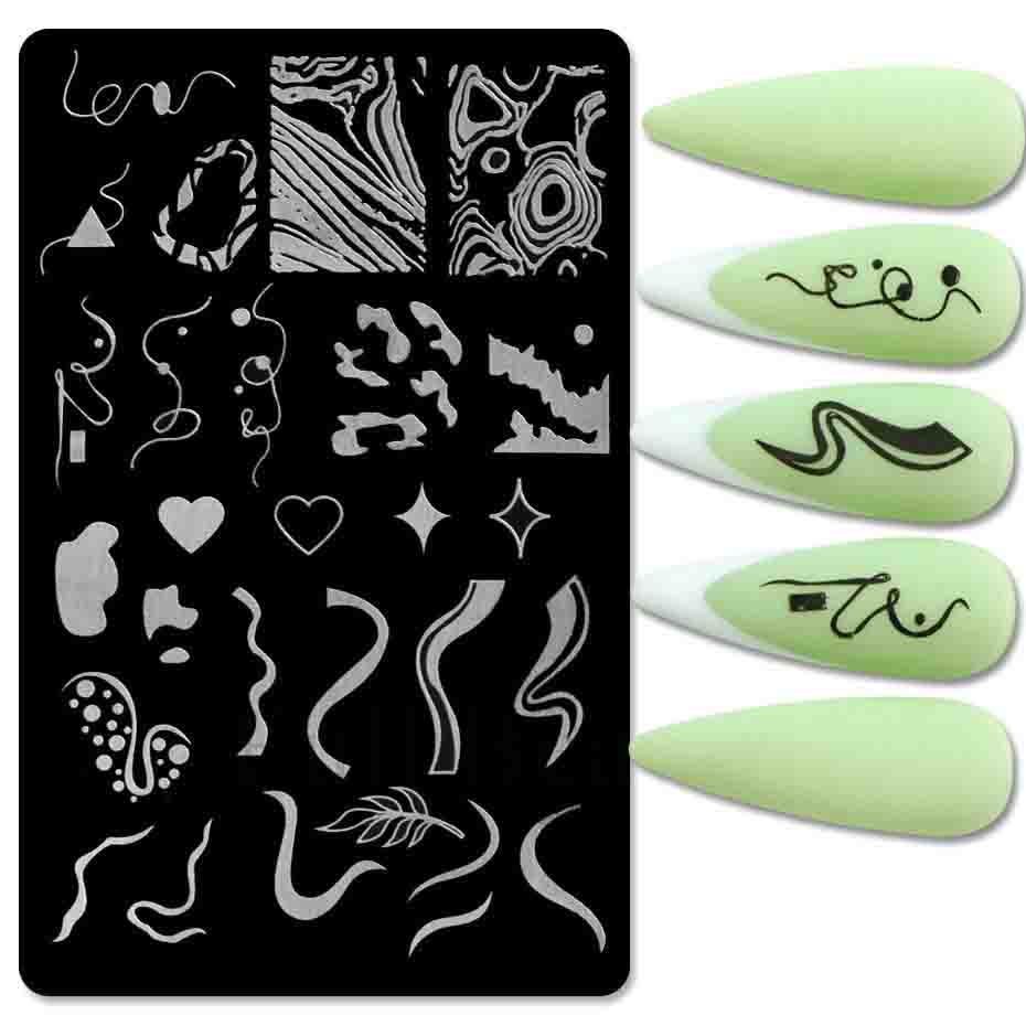 Valentine's Day Love Flower  Nails Art Stamp Plates Leaf Flower Stainless Steel Stencils Nail Printing Image Manicure Stamping Tools