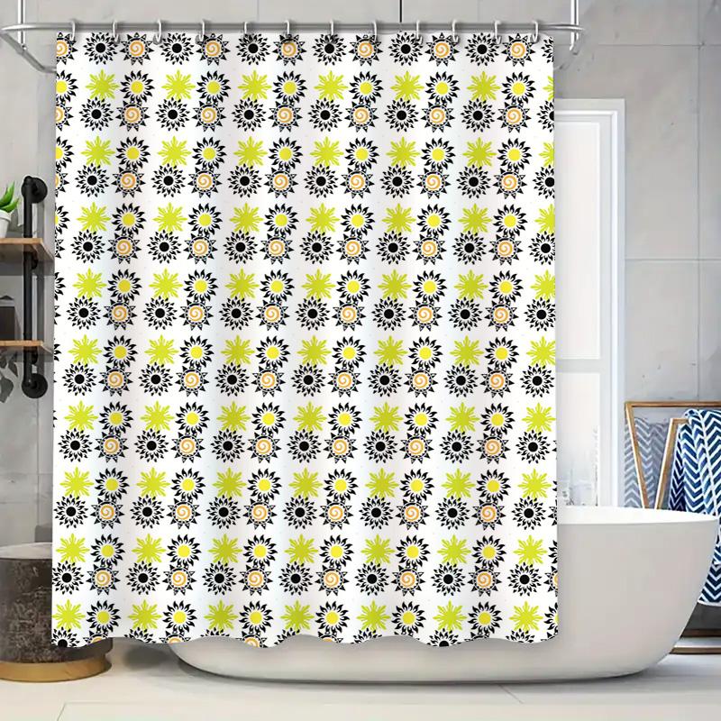 

Modern floral shower curtain with sunflower design waterproof bathroom decor for kids rooms or master bathrooms available in va 90x180cm