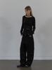 SETUP-EXE Pin Tuck Eyelet Pants / Black