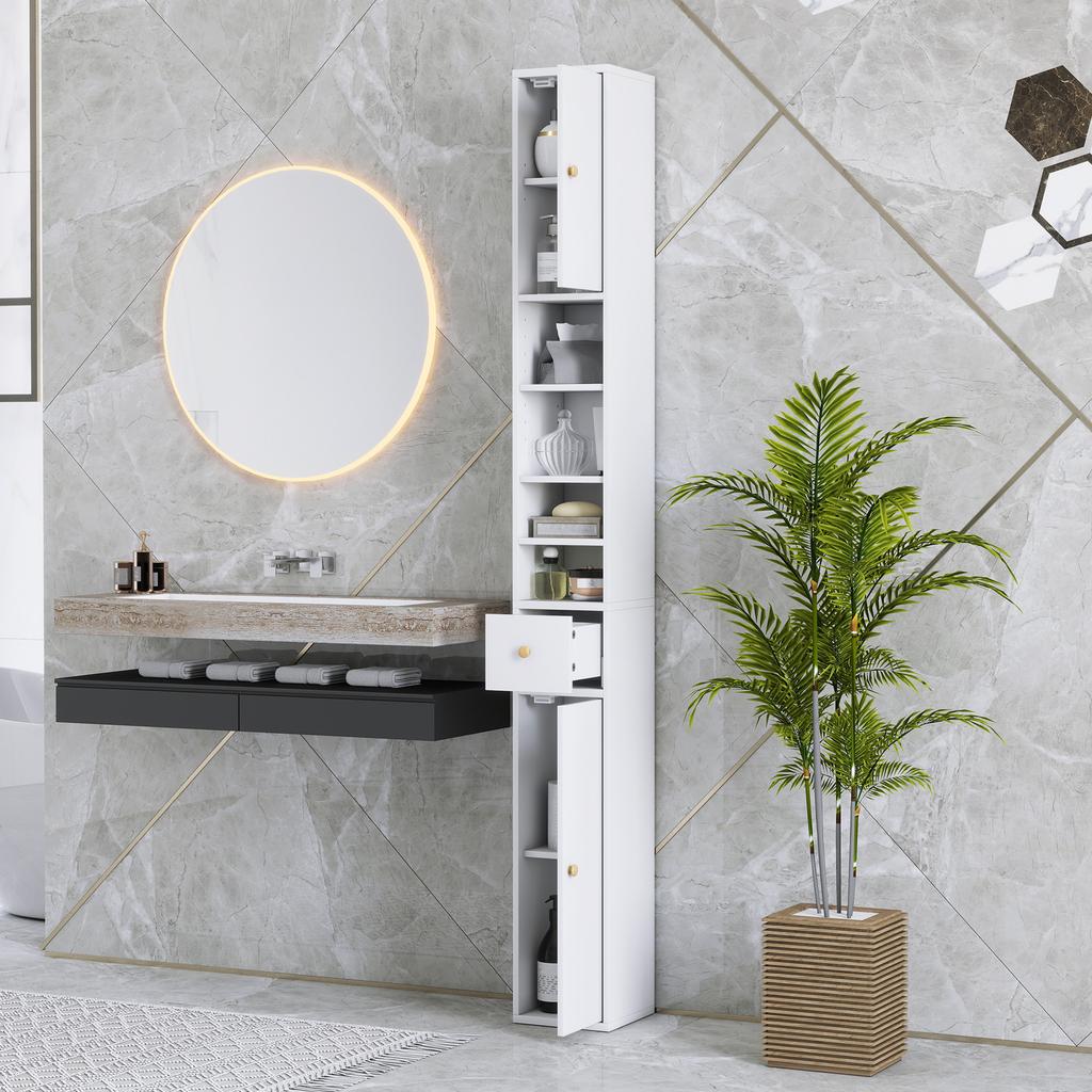 Mobile da Bagno Stretto Alto 178 cm - Bianco