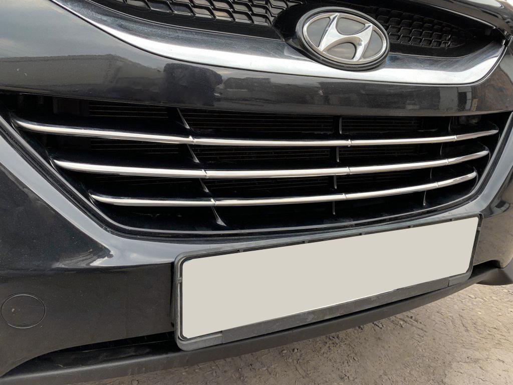

Полоски на решетку радиатора (3 шт, нерж) для Hyundai IX-35 2010-2015 гг