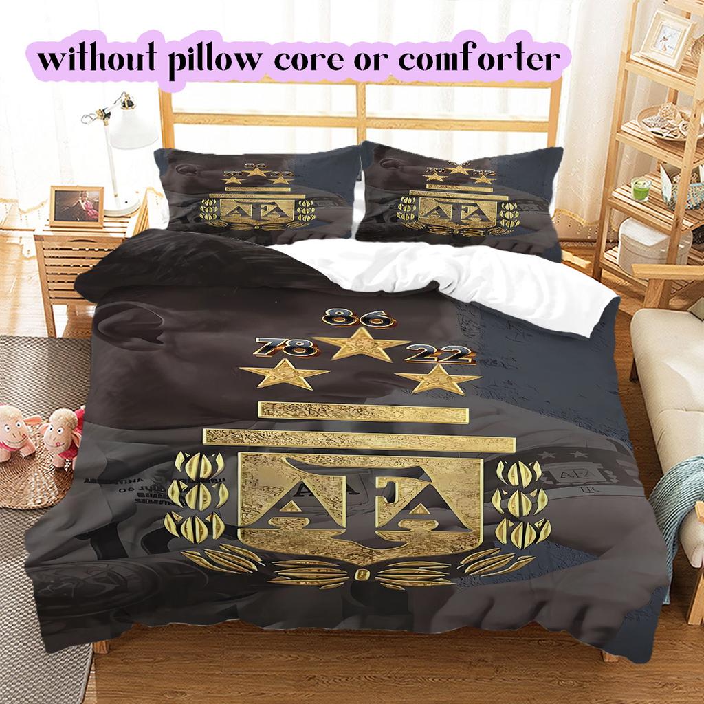Biancheria da letto con motivo calcistico AFA, Set copripiumino Copripiumino Federa Regalo di Compleanno per la Casa (1*copripiumino+2*federe,senza imbottitura)