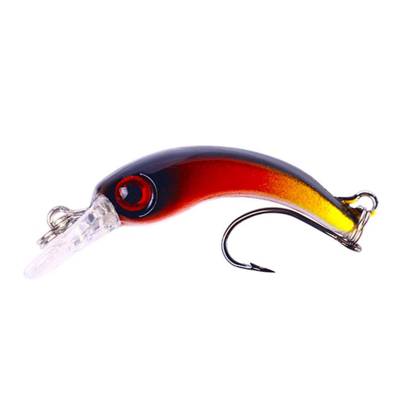 8PCS Bow-Shaped Minnow Micro-Lure 4CM-1.5GBait with Single Hook White Striped New Fishing Model Artifi