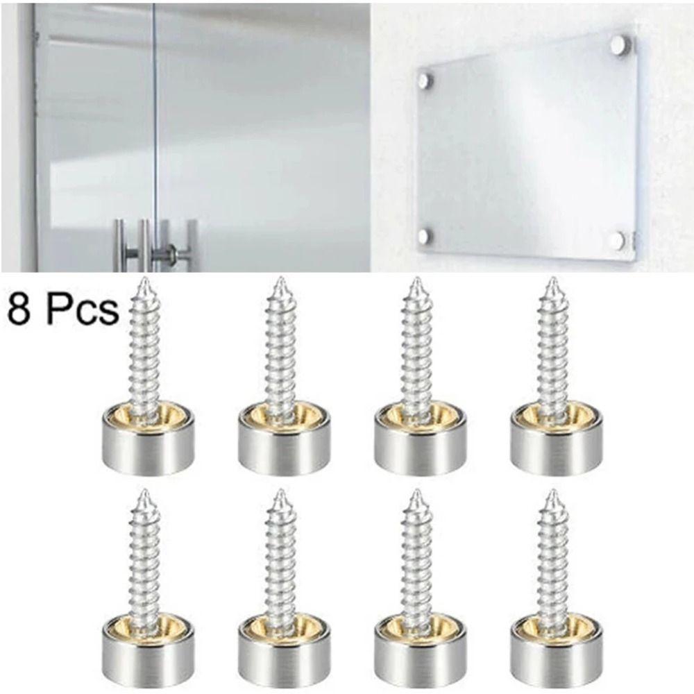 Home Improvement Stainless Steel Mirror Nails Screw Cap Silver 16/22/25mm Screws Decorative Cap Decoration Screw Covers Mirror