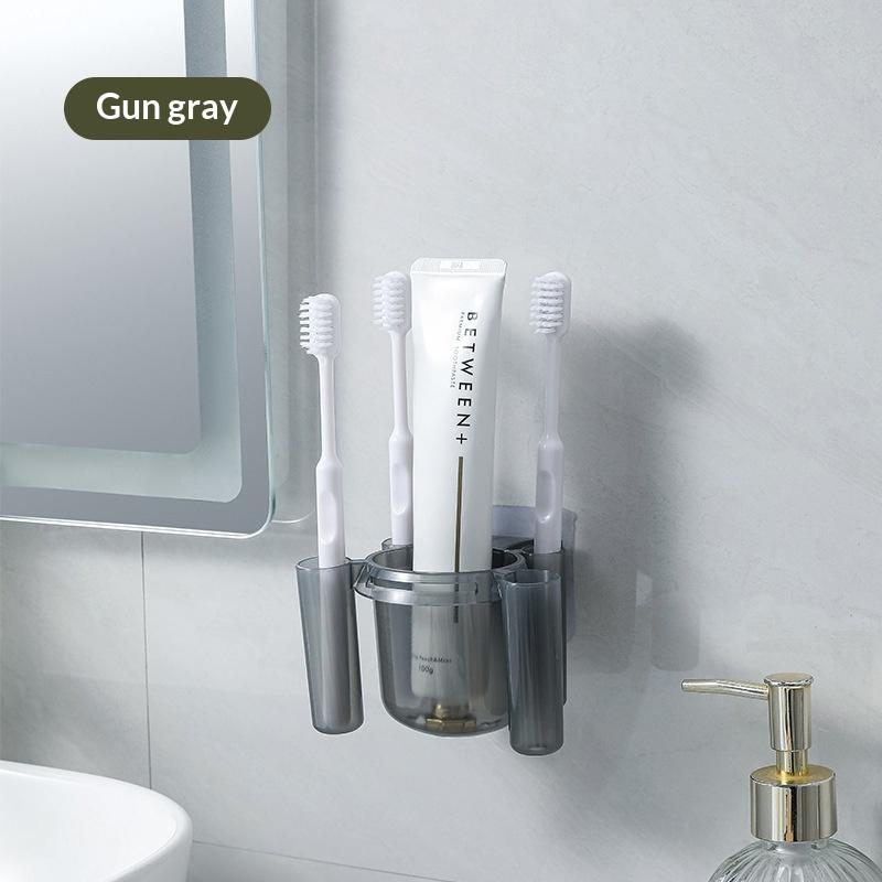 1Pcs Wall-Mounted Toothbrush Holder Toothbrush Cup Small Self-Adhesive Storage Box For Home Bathroom Kitchen